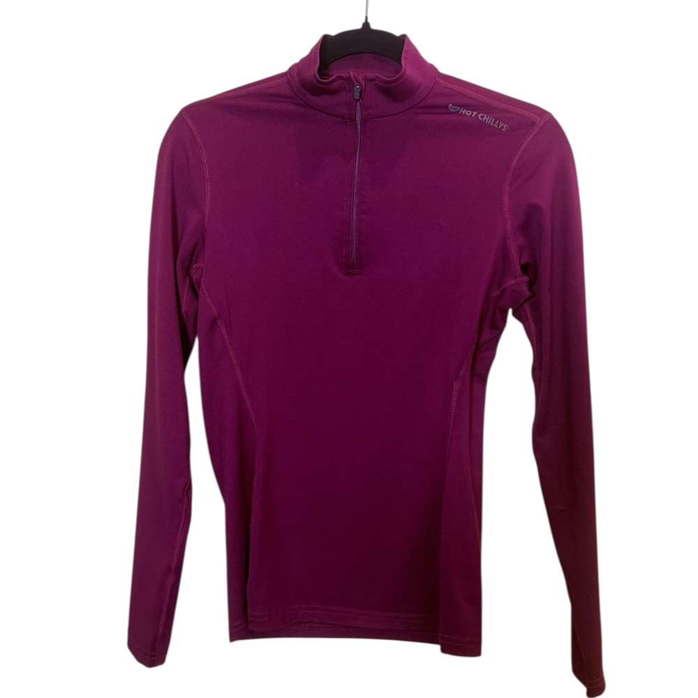 Hot Chillys Gorpcore Maroon Long Sleeve 1/4 Zip Top sz S